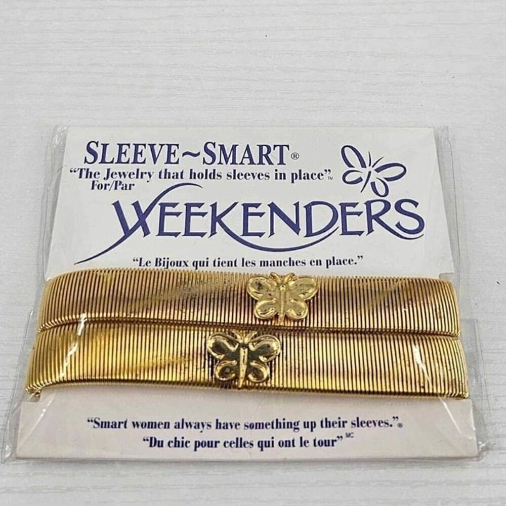 New Weekenders Sleeve-Smart The Jewelry That Holds Sleeves in Place Gold Color